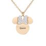 Collana Lady Message Acciaio Rosato Disney e Cristalli