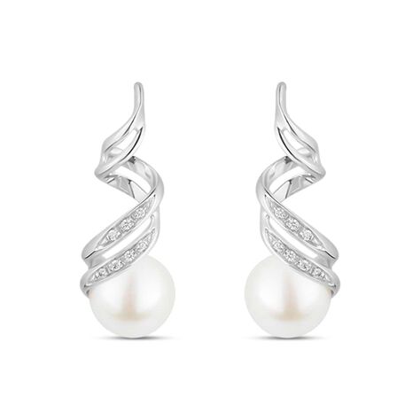Orecchini Pendenti Gold Pearls Oro Bianco Perla D'Acqua Dolce Diamante - Orecchini Pendenti Donna | Stroili