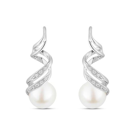 Orecchini Pendenti Gold Pearls Oro Bianco Perla D'Acqua Dolce Diamante - Orecchini Pendenti Donna | Stroili