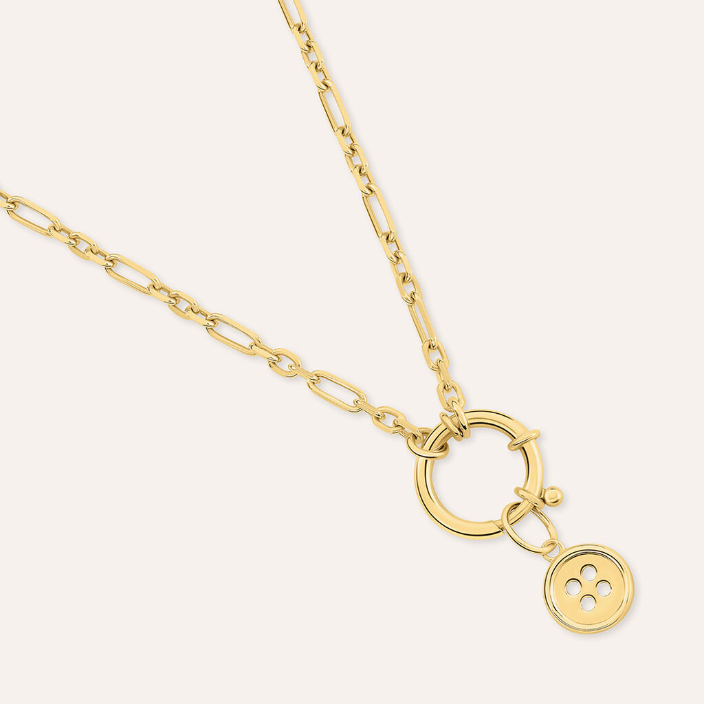 Pendente Bottone Love Beats Argento Dorato