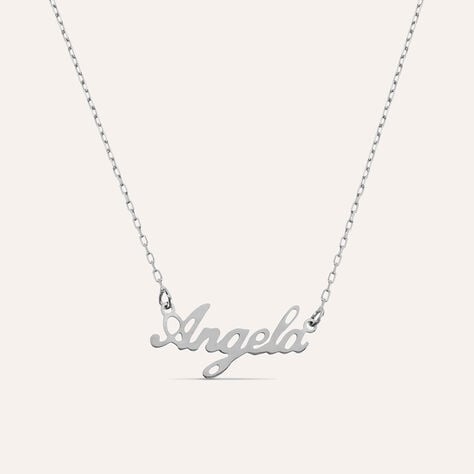 Collana Angela Gold Names Oro Bianco - Collane Unisex | Stroili