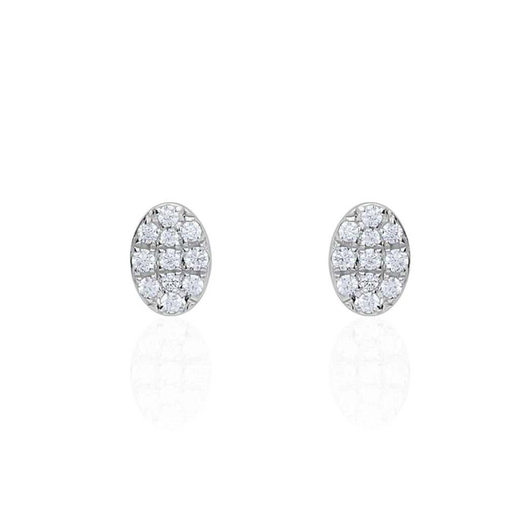 Orecchini Lobo Bon Ton Oro Bianco Cubic Zirconia - Orecchini a Lobo Donna | Stroili