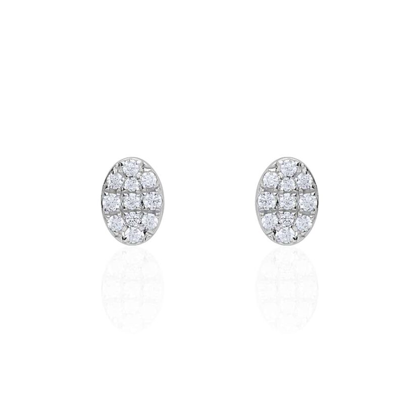 Orecchini Lobo Bon Ton Oro Bianco Cubic Zirconia - Orecchini a Lobo Donna | Stroili