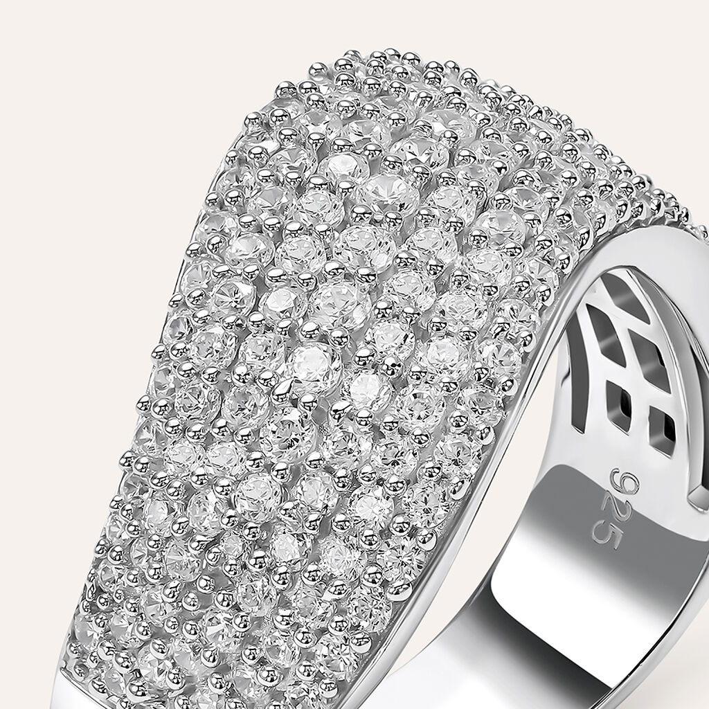 Anello Fascia Silver Shine Argento Rodiato Cubic Zirconia