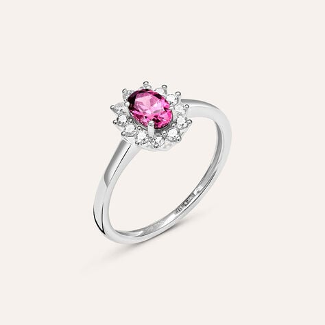 Anello Solitario Kate Jasmine Oro Bianco Rodolite Diamante - Anelli con Pietre Donna | Stroili