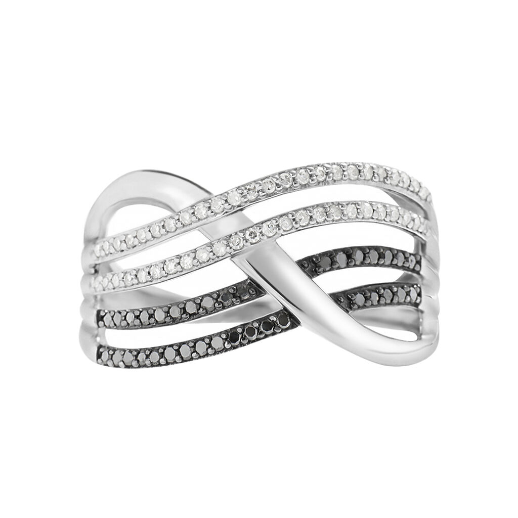 Anello Fascia Sophia Oro Bianco Diamante - Anelli a Fascia Larga Donna | Stroili