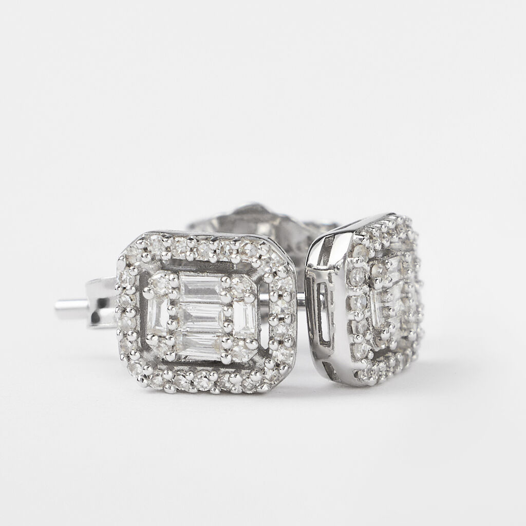 Orecchini Lobo Sophia Oro Bianco Diamante - Orecchini a Lobo Donna | Stroili