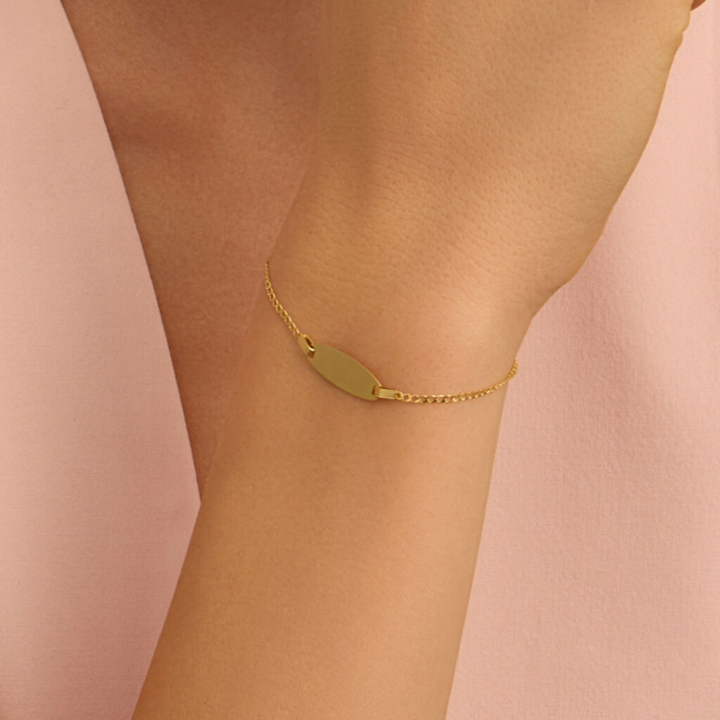 Bracciale Con Targhetta Holy Oro Giallo