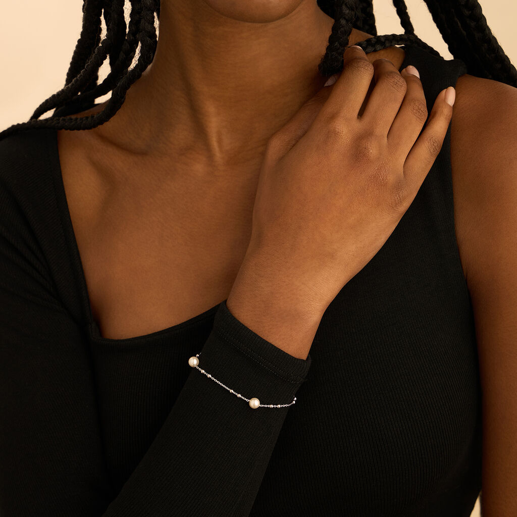 Bracciale Silver Pearls Argento Rodiato Perla sintentica