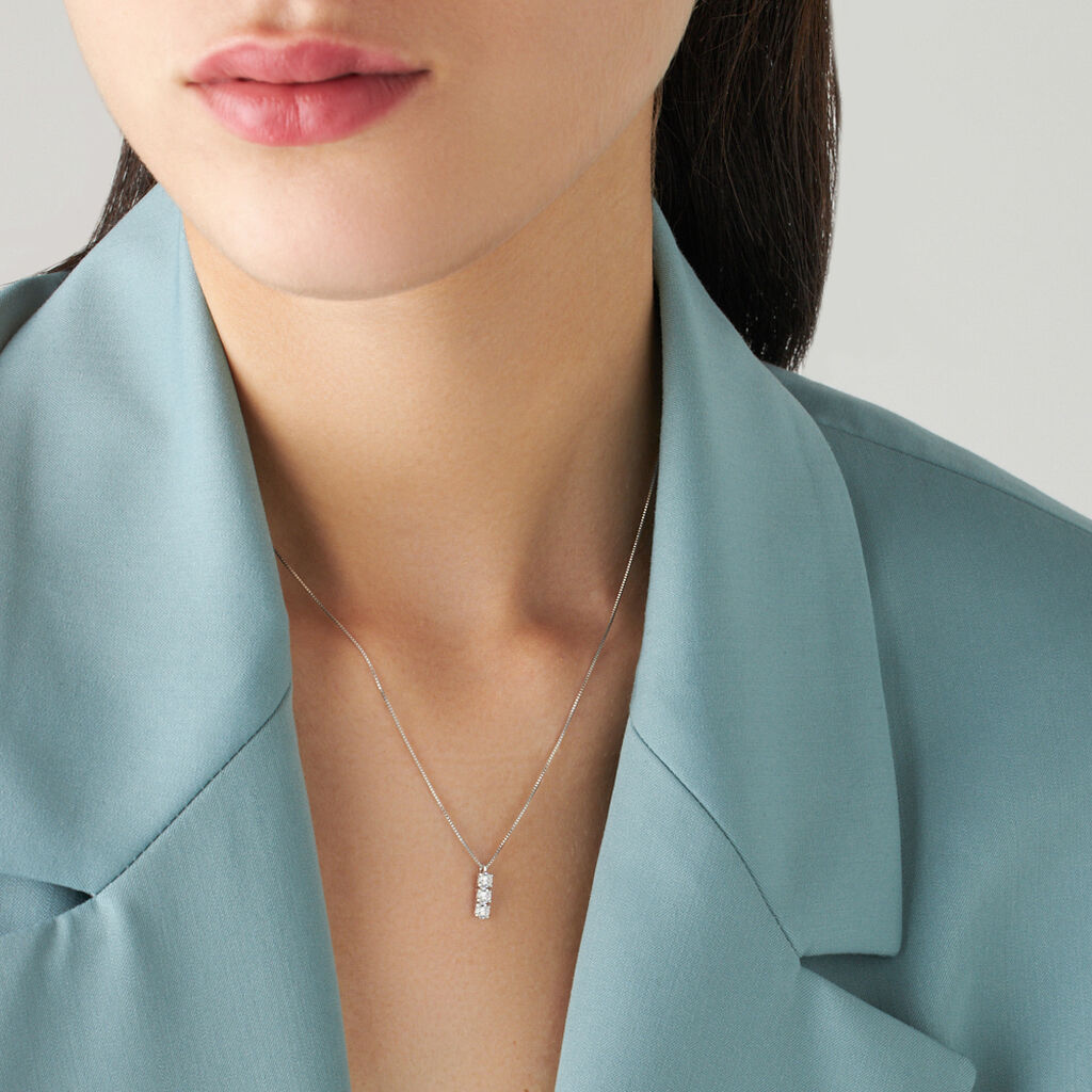 Collana Trilogy Claire Oro Bianco Cubic Zirconia - Collane Donna | Stroili
