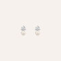 Orecchini Lobo Silver Pearls Argento Bianco Perla sintetica Cubic Zirconia