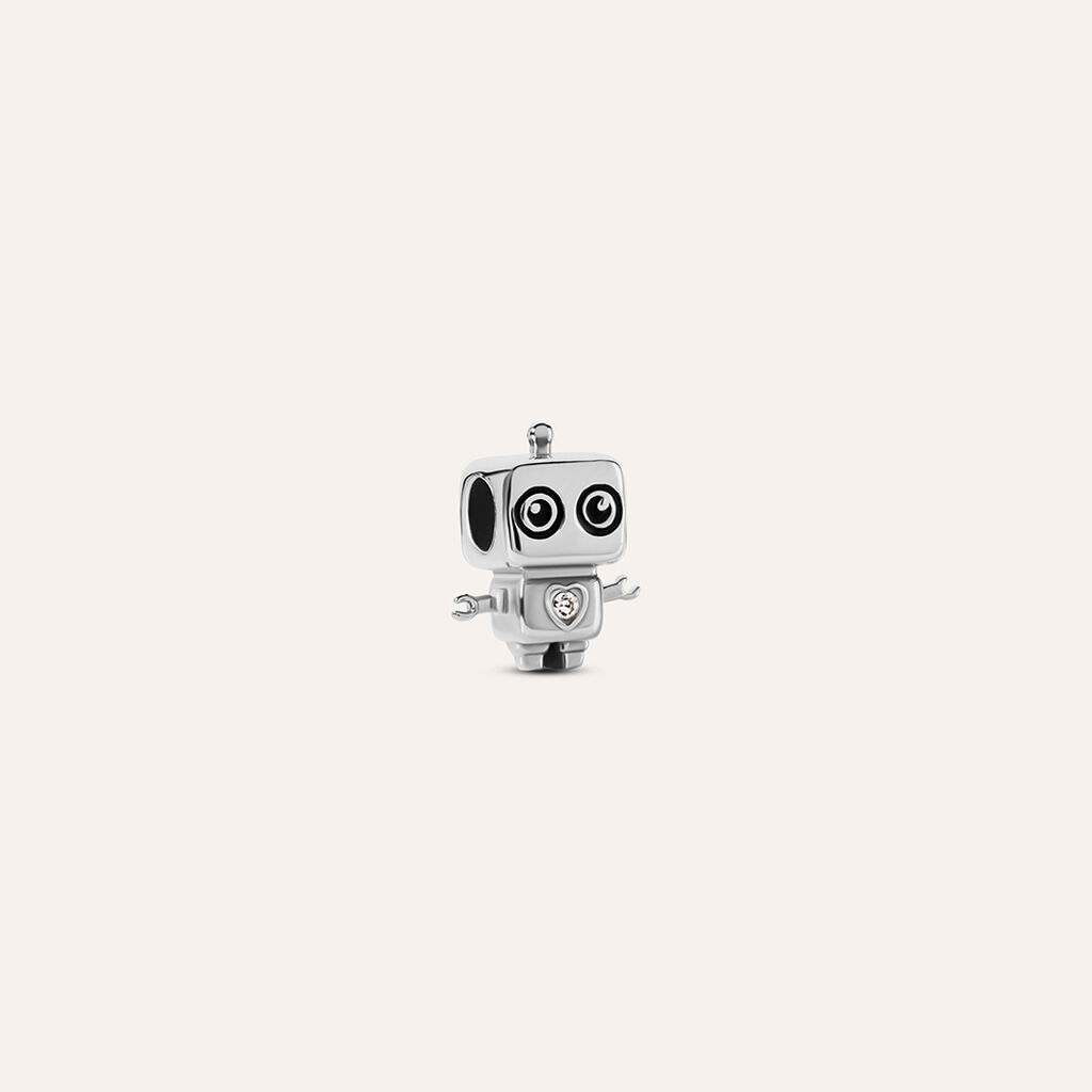 Bead Robot Essential Code Acciaio Cubic Zirconia
