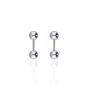 Orecchini con barretta e palline acciaio