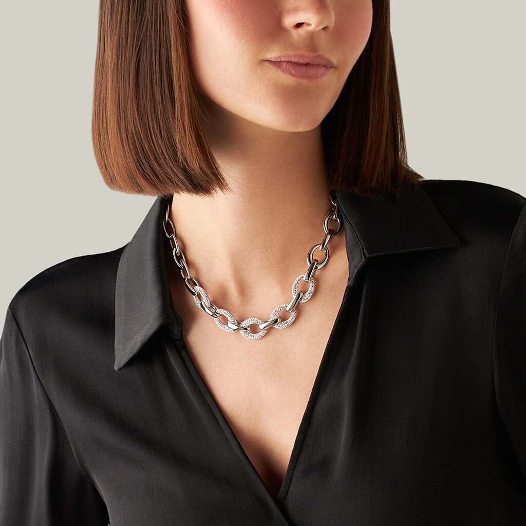 Catena Lady Phantasya Acciaio Cristallo - Collane Catena Donna | Stroili