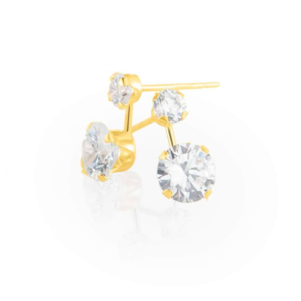 Orecchini Lobo Doppio Punto Luce Bon Ton Oro Giallo Cubic Zirconia - Orecchini a Lobo Donna | Stroili