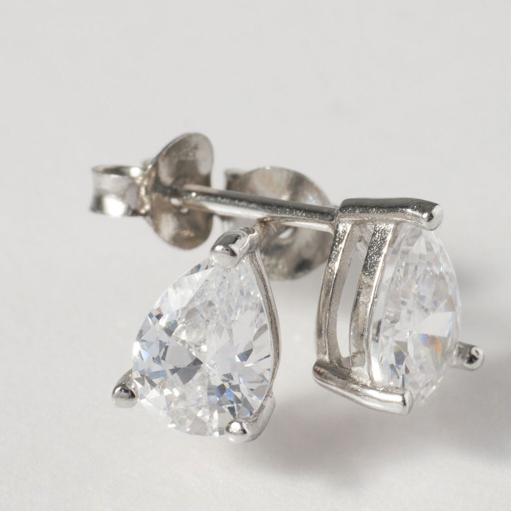 Orecchini Lobo Punto Luce Silver Elegance Argento Rodiato Cubic Zirconia - Orecchini a Lobo Donna | Stroili