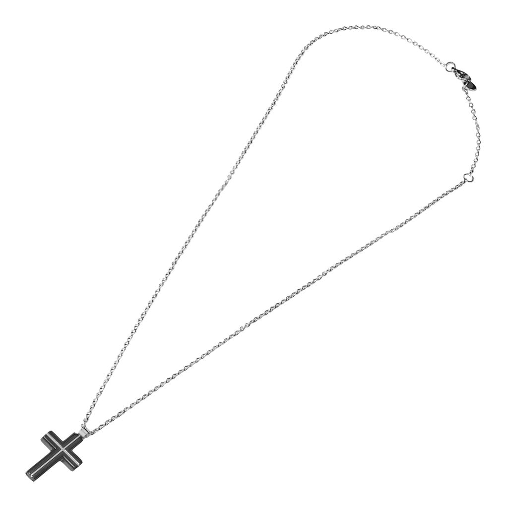 Collana Man Code Acciaio Bicolore Bianco / Nero - Collane Uomo | Stroili