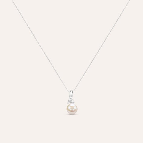 Collana Gold Pearls Oro Bianco Perla D'Acqua Dolce Diamante - Collane Donna | Stroili