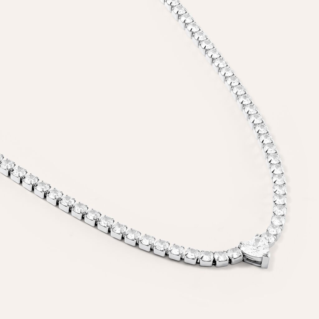 Collana Tennis Aura Acciaio Cristallo