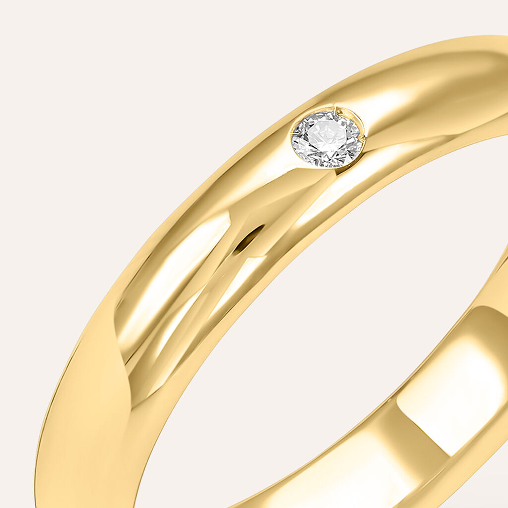 Fede Classica Leggera 3.6 mm Oro Giallo Diamante - Anelli con Incisione Unisex | Stroili