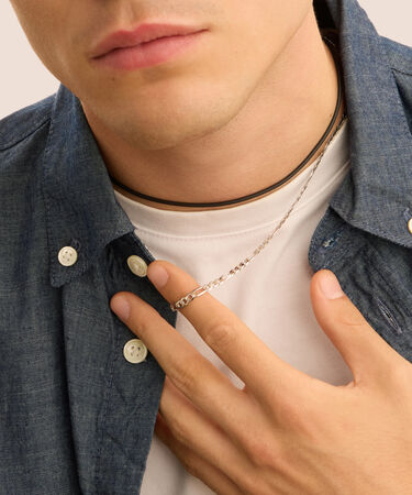 Collana Gentleman Argento Rodiato