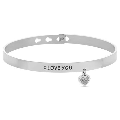 Bangle Lady Message Acciaio Cristallo - Bracciali Rigidi Donna | Stroili