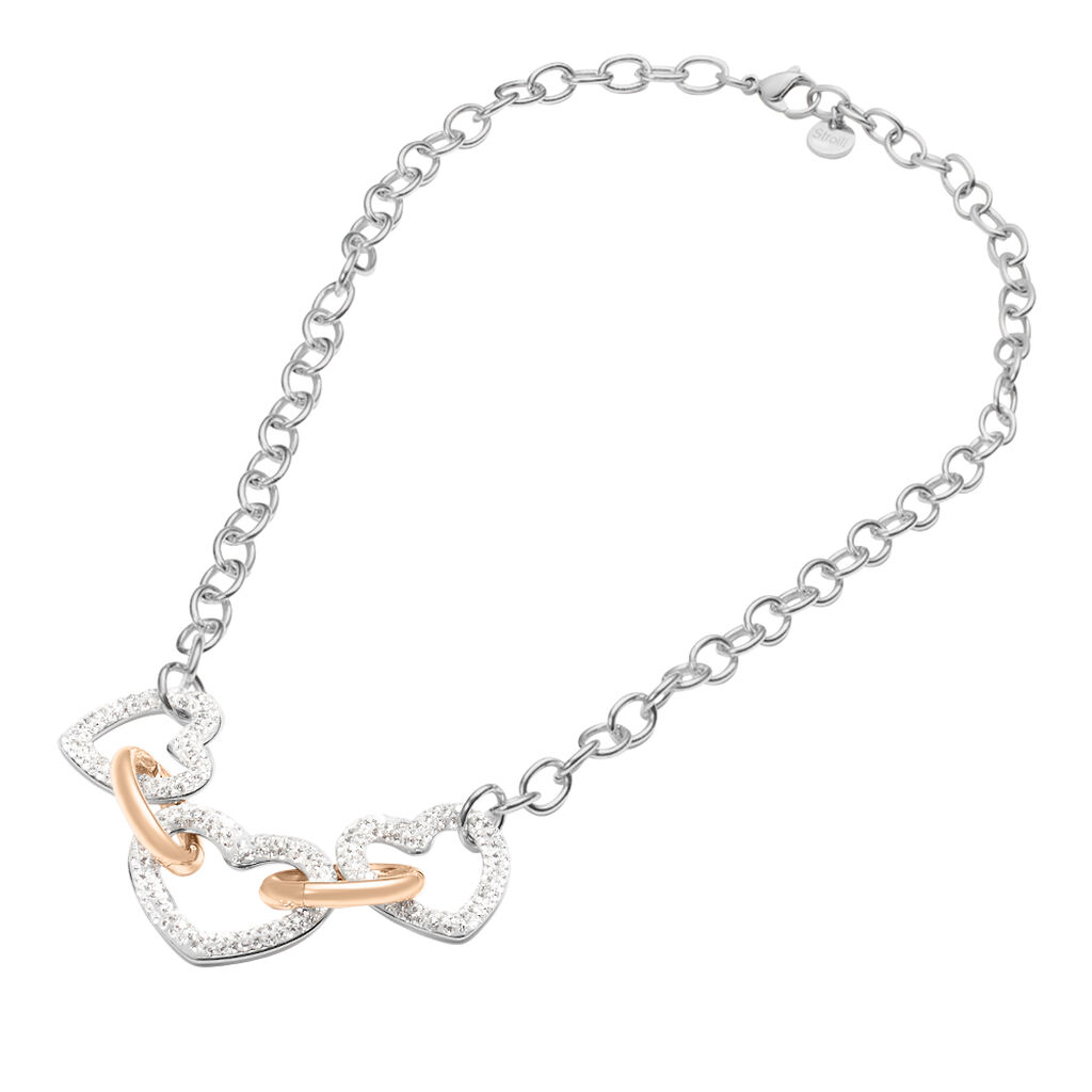 Collana Lady Phantasya Acciaio Bicolore Bianco / Rosa Cristallo - Collane Donna | Stroili