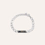 Bracciale Con Targhetta Man Code Acciaio Bicolore Bianco / Nero Cubic Zirconia