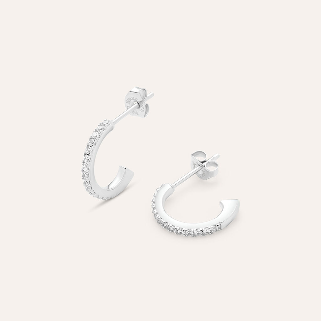 Orecchini A Cerchio Silver Rainbow Argento Rodiato Cubic Zirconia