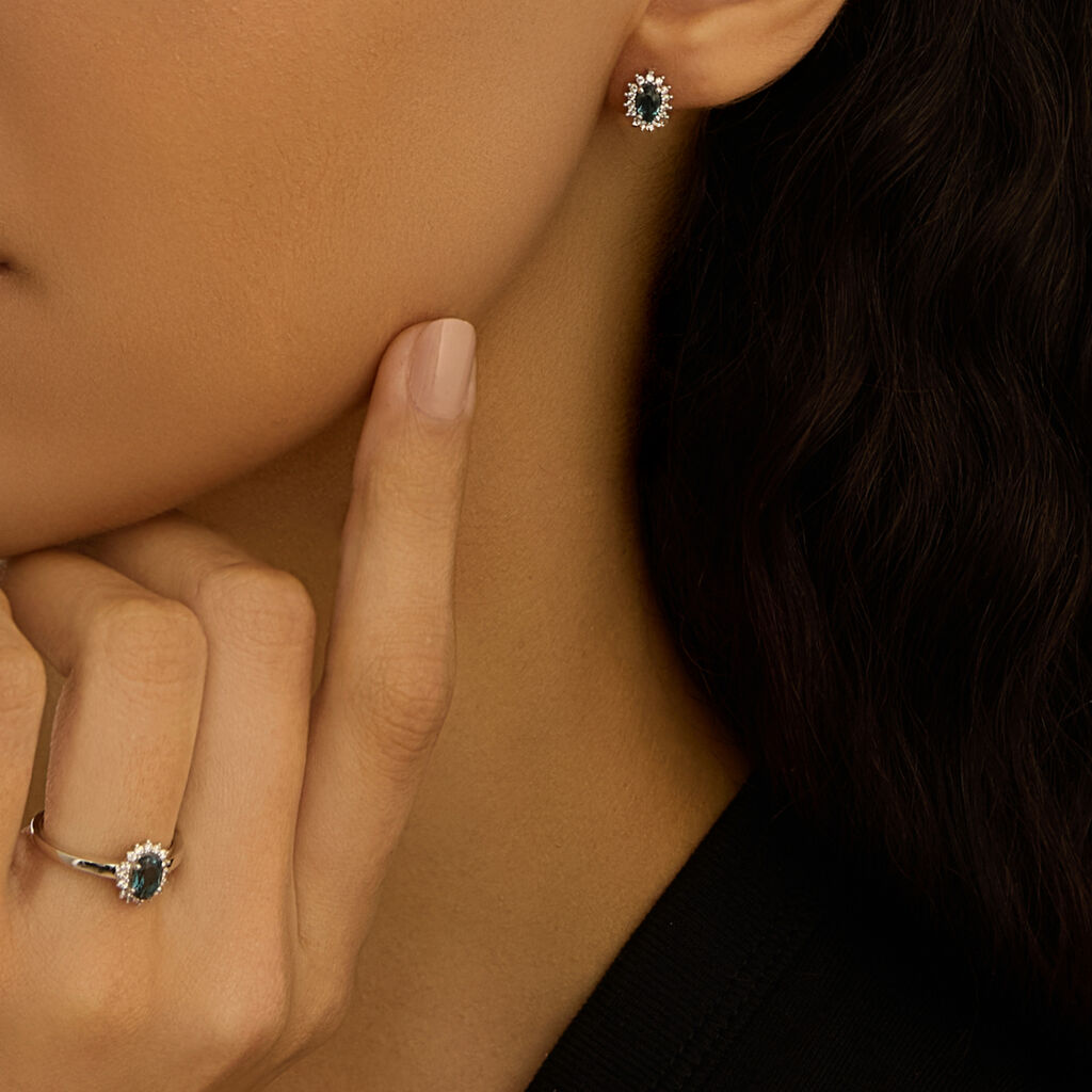 Orecchini Lobo Amélie Oro Bianco Topazio Cubic Zirconia - Orecchini a Lobo Donna | Stroili