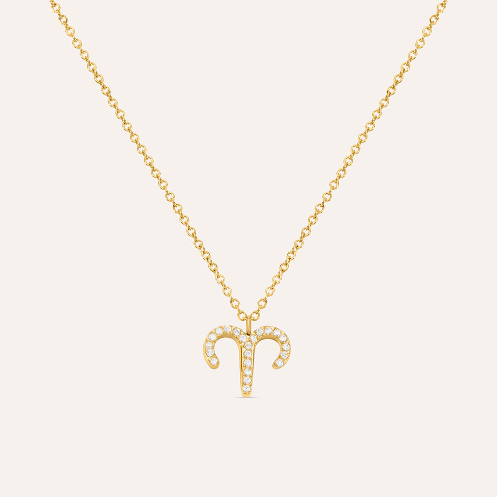 Collana Radiance Acciaio Dorato Cubic Zirconia