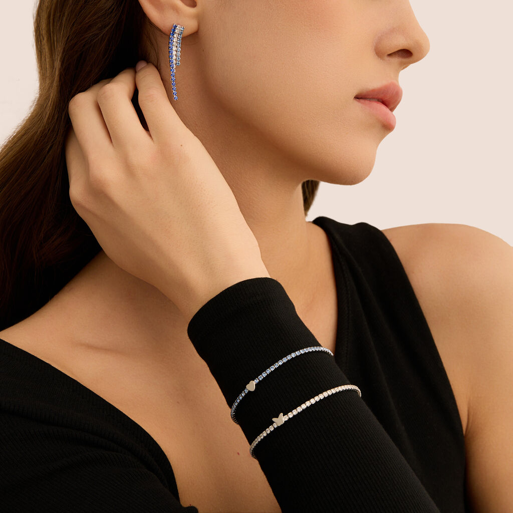 Bracciale Tennis Romantic Shine Metallo Cristallo - Bracciali Tennis Donna | Stroili
