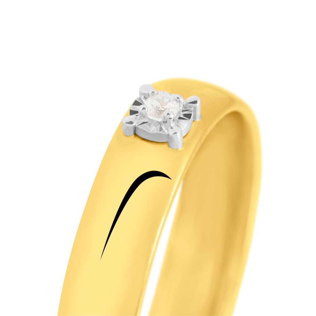 Fede Comoda 4 mm Oro Giallo Diamante - Anelli con Incisione Donna | Stroili