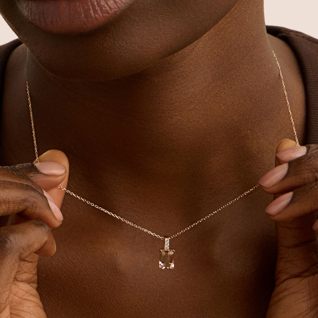 Collana Jasmine Oro Rosa Morganite Diamante