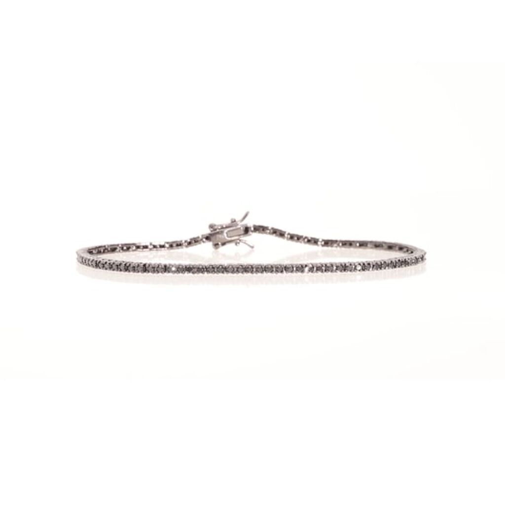 Bracciale Tennis Gentleman Argento Nero Cubic Zirconia - Bracciali Tennis Uomo | Stroili