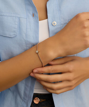 Bead Essential Code Acciaio Rosa Cristallo
