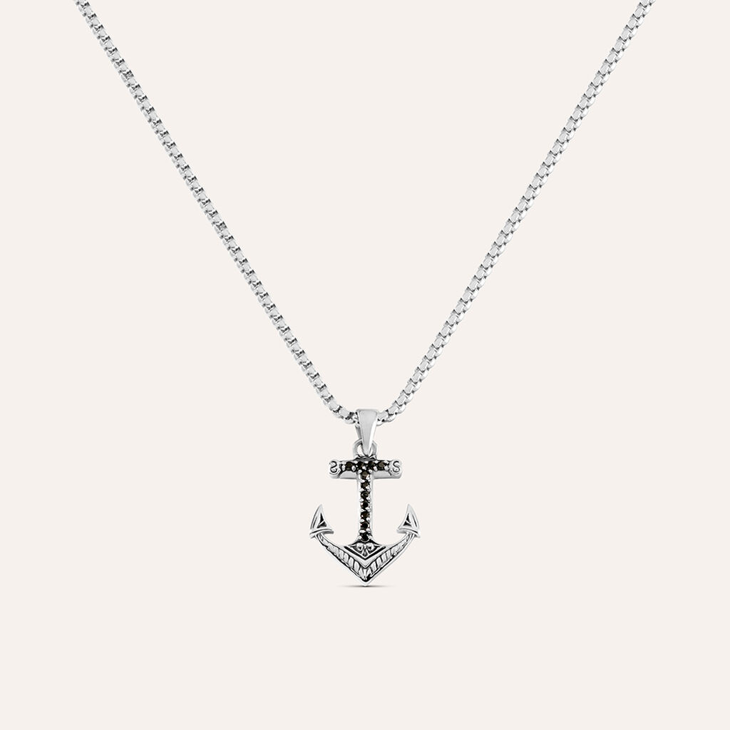 Collana Man Code Acciaio Cubic Zirconia