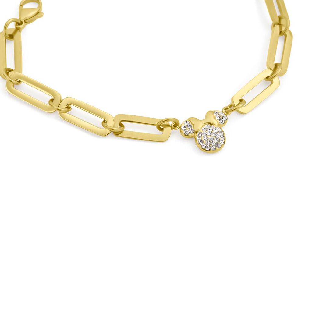 Bracciale Mickey Mouse & Friends Acciaio Dorato Cristallo - Bracciali Donna | Stroili