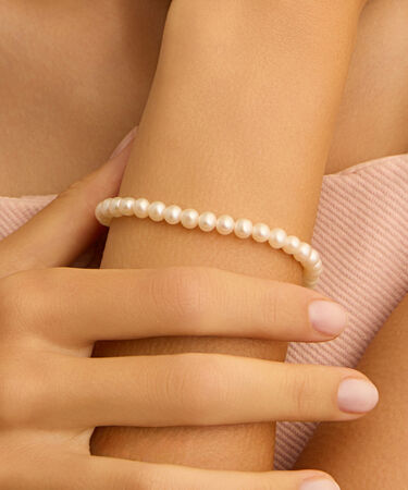 Bracciale Gold Pearls Oro Bianco Perla D'Acqua Dolce Diamante