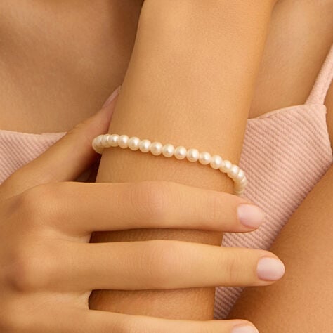 Bracciale Gold Pearls Oro Bianco Perla D'Acqua Dolce Diamante - Bracciali Donna | Stroili