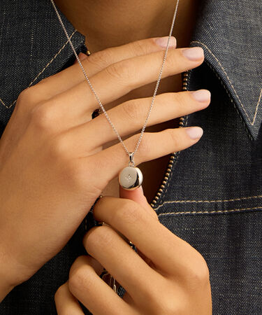 Pendente Portafoto Love Beats Argento Rodiato Cubic Zirconia