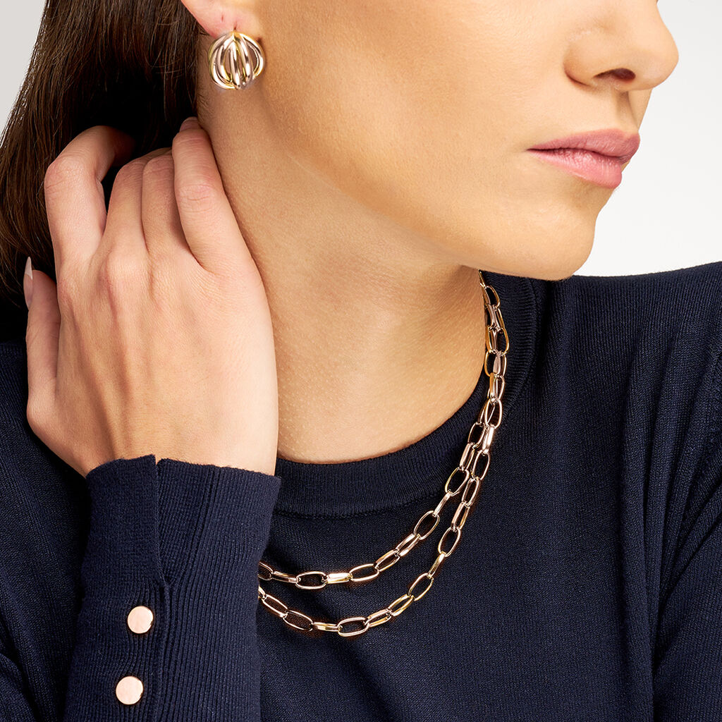 Orecchini Lobo Radiance Acciaio Dorato