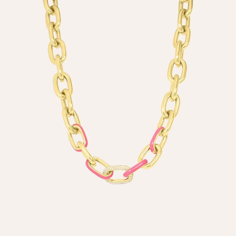 Catena Lady Sweet Acciaio Dorato Cristallo - Collane Catena Donna | Stroili