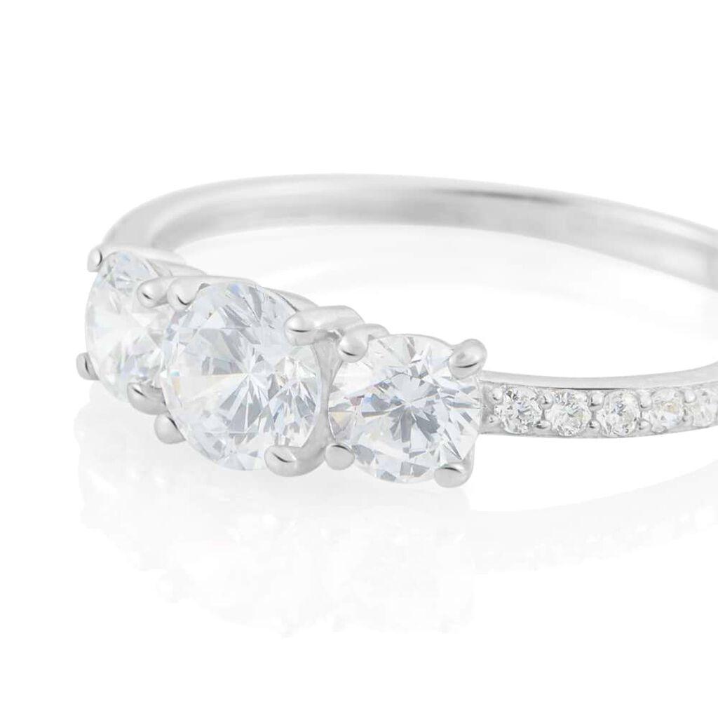 Anello Trilogy Claire Oro Bianco Cubic Zirconia - Anelli con Pietre Donna | Stroili