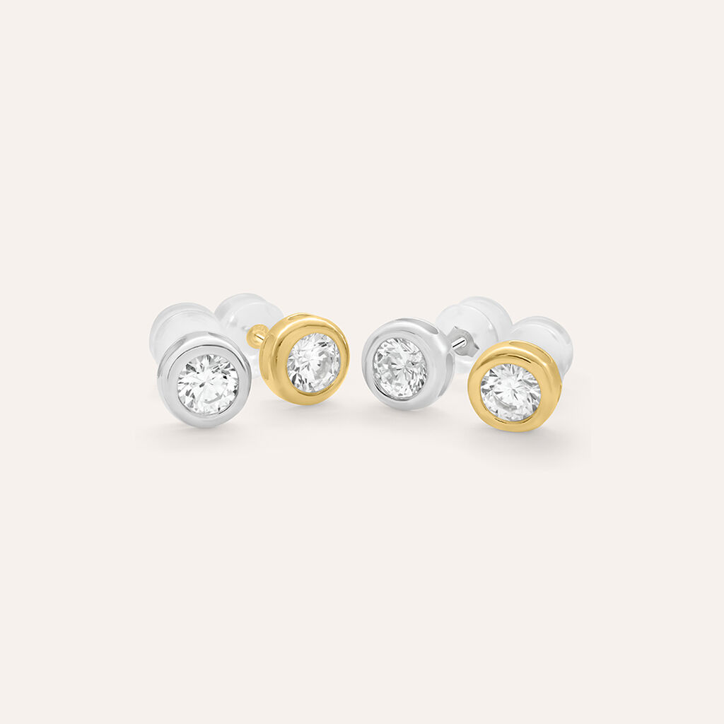 Orecchini Lobo Punto Luce Claire Oro Giallo Cubic Zirconia