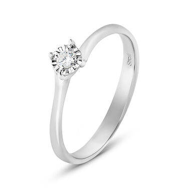 Anello Solitario Valentino Diamotion Oro Bianco Diamante