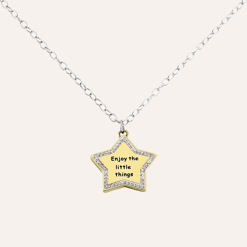 Collana Lady Message Acciaio Bicolore Philosophy e Cristalli - Collane Donna | Stroili