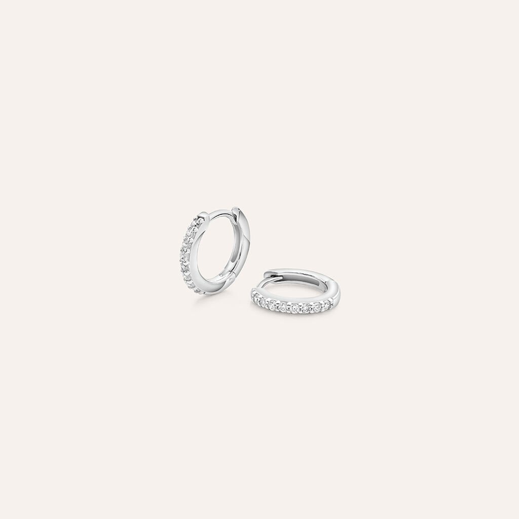 Orecchini A Cerchio Silver Elegance Argento Rodiato Cubic Zirconia - Gioielli Donna | Stroili