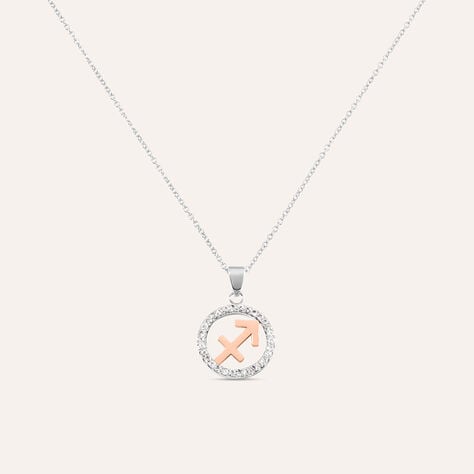 Collana Sunrise Acciaio Bicolore Bianco / Rosa Cubic Zirconia - Collane Donna | Stroili
