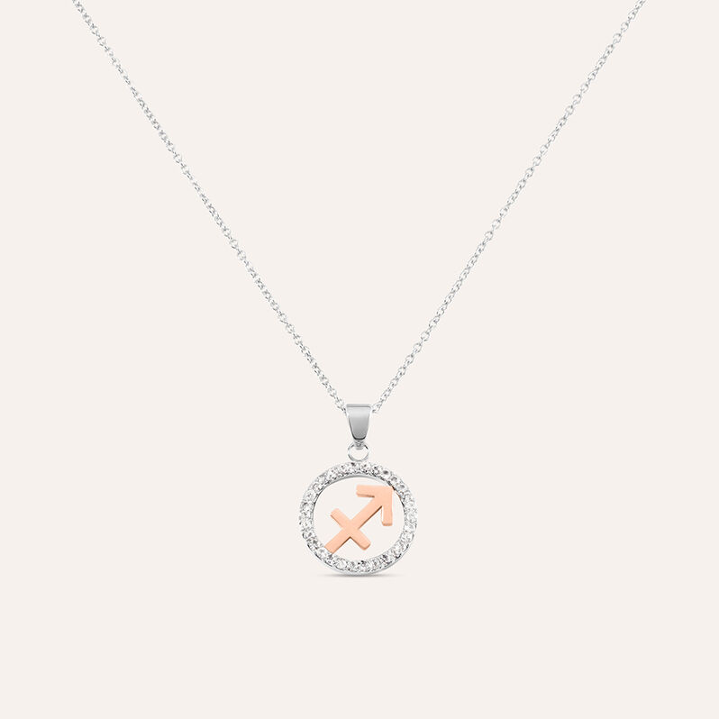 Collana Sunrise Acciaio Bicolore Bianco / Rosa Cubic Zirconia - Collane Donna | Stroili